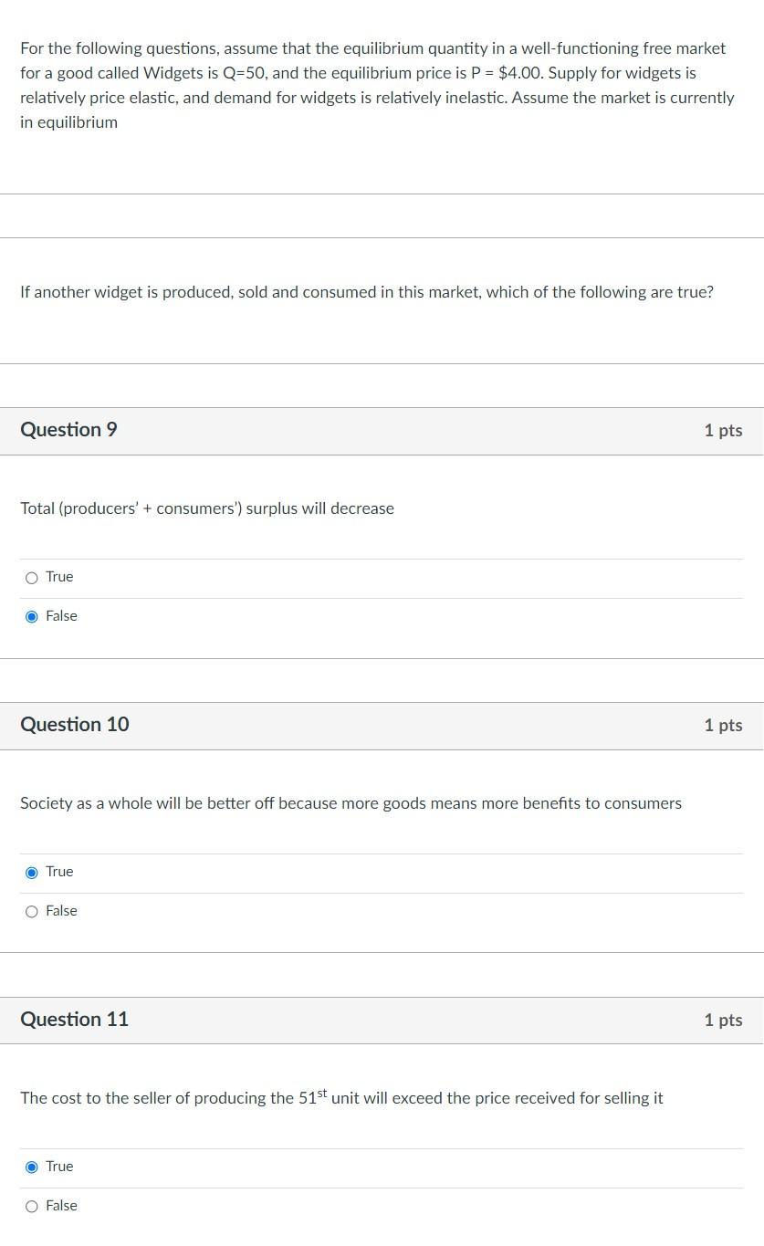 Solved For the following questions, assume that the | Chegg.com