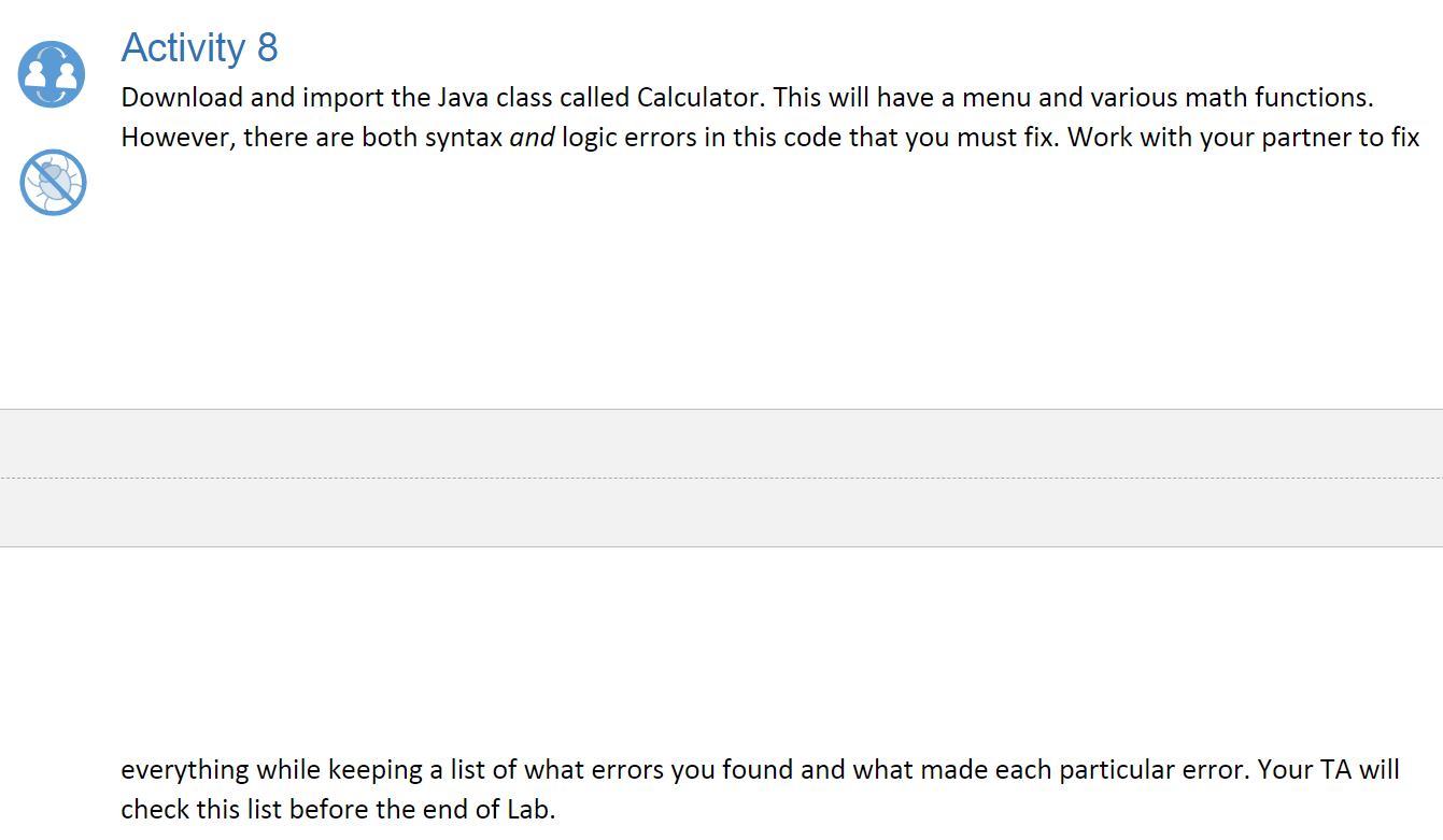 Solved Activity 8 Download and import the Java class called | Chegg.com