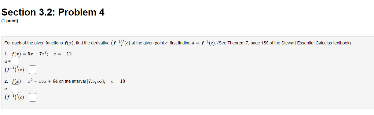 Solved Section 3.2: Problem 4 (1 Point) For Each Of The | Chegg.com