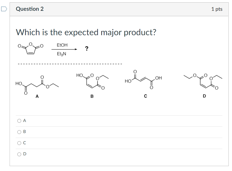 Solved Question 5 1 Pts Which Is The Expected Major Product? | Chegg.com