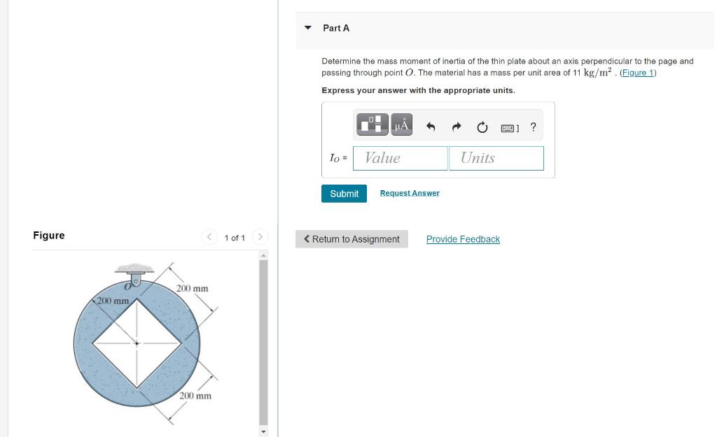 Solved Part A Determine the mass moment of inertia of the | Chegg.com