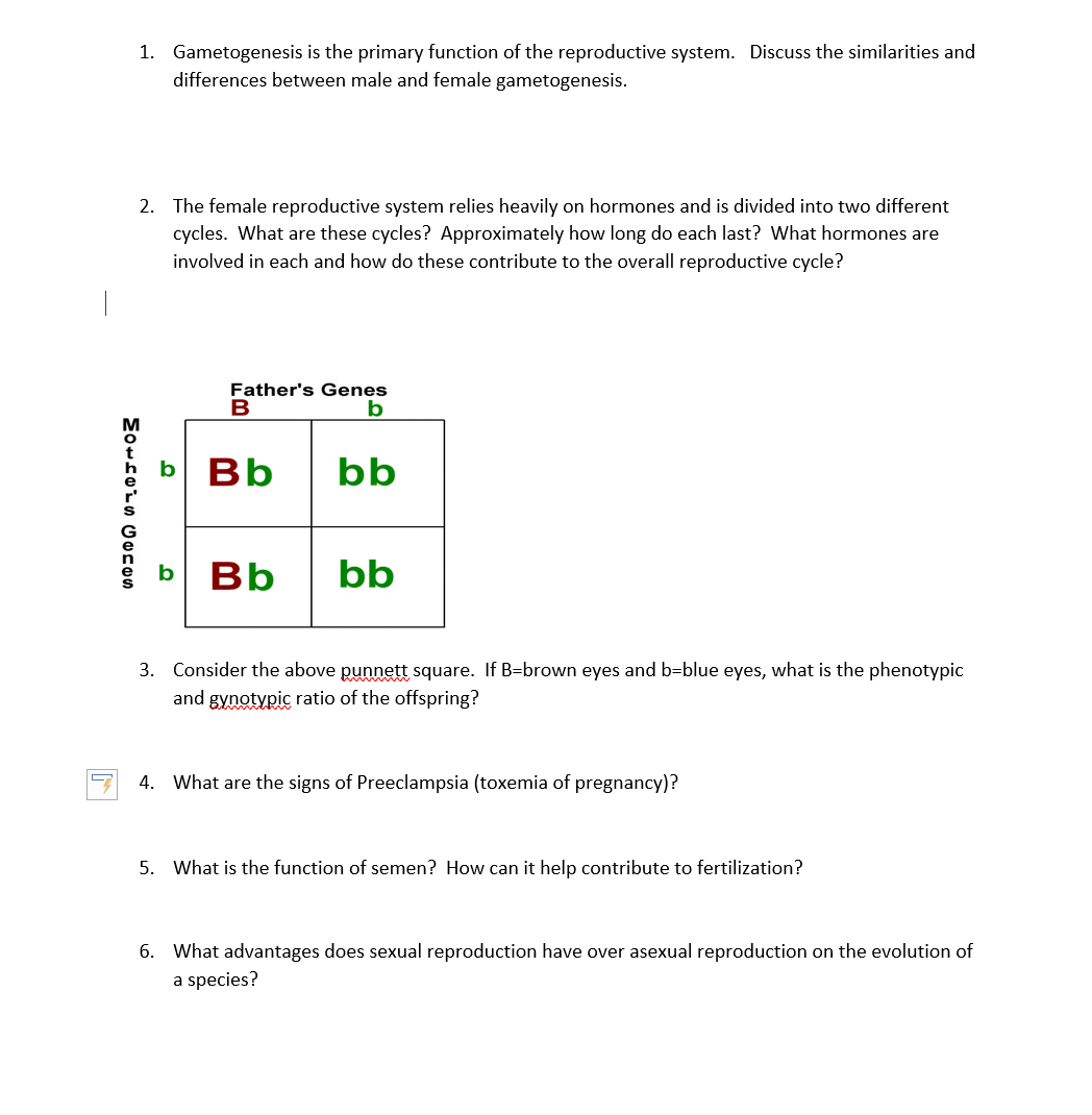 solved-1-gametogenesis-is-the-primary-function-of-the-chegg