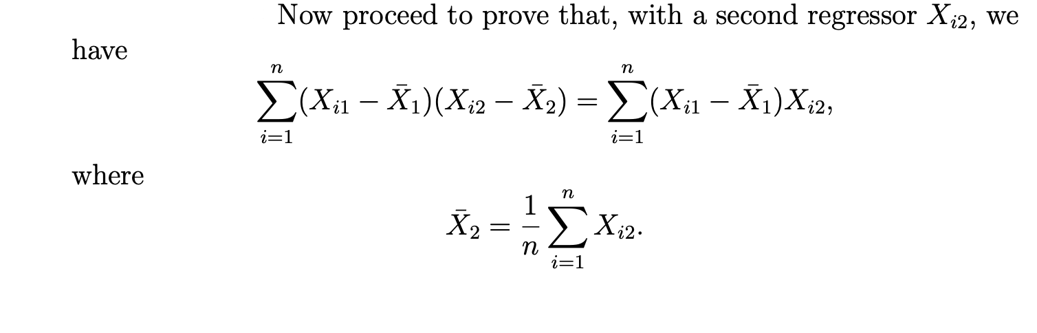 In deriving the omitted variable bias, we use the | Chegg.com