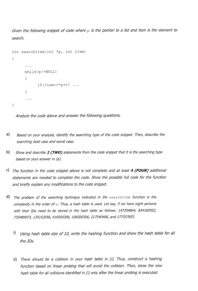 Solved Given the following snippet of code where p is the | Chegg.com