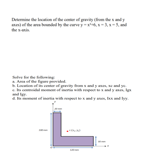 Solved Determine The Location Of The Center Of Gravity (from | Chegg.com