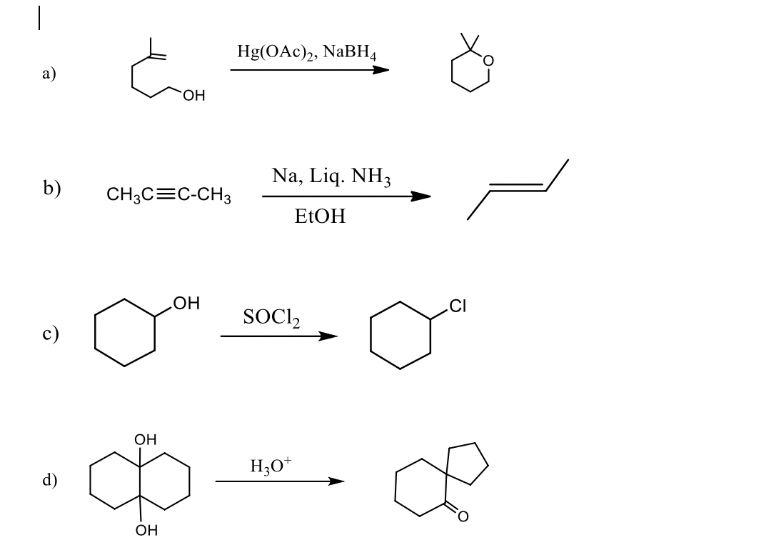 Solved 19. Give detailed mechanism for onlyTHREE of | Chegg.com