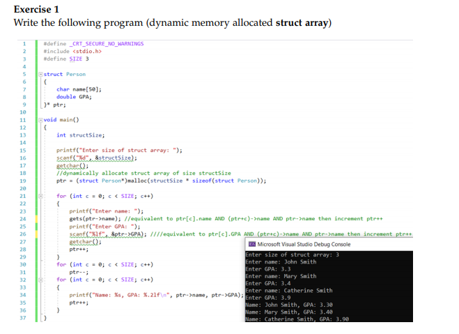 Solved Exercise 1 Write the following program (dynamic | Chegg.com