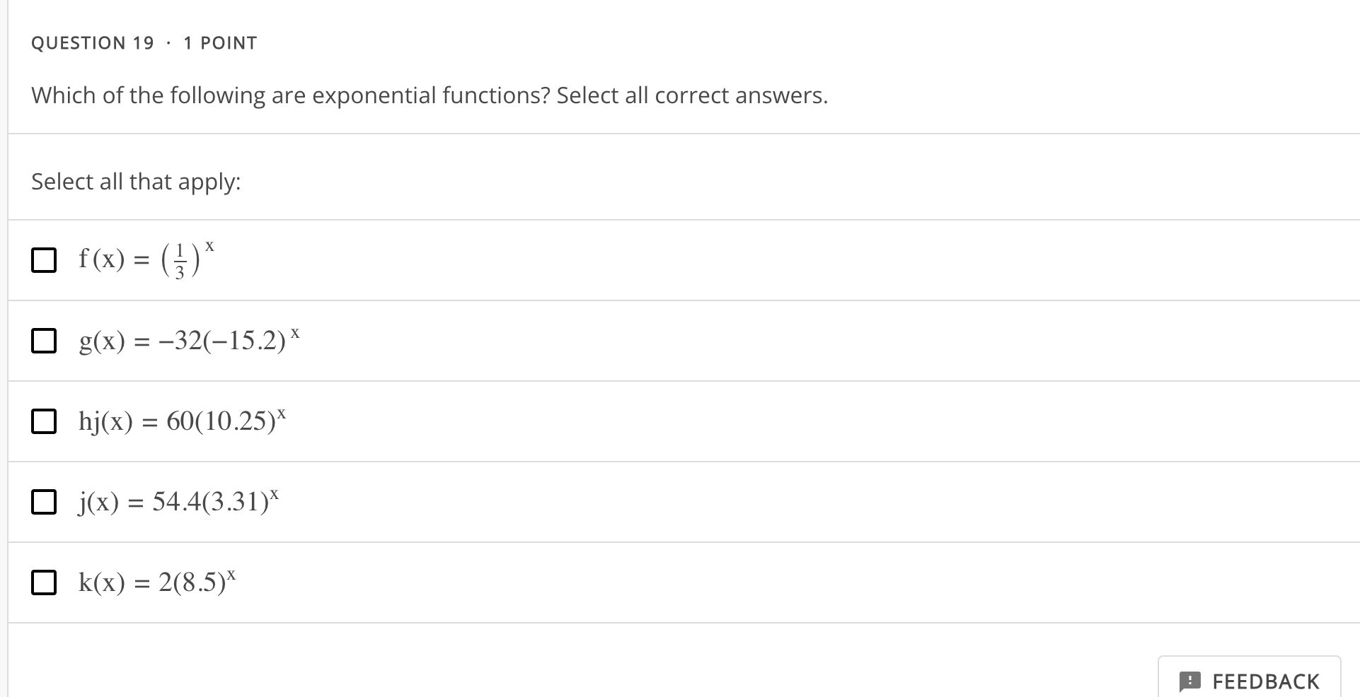 Solved QUESTION 19⋅1 POINT Which of the following are | Chegg.com