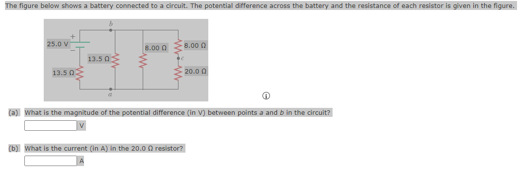 Solved The figure below shows a battery connected to a | Chegg.com