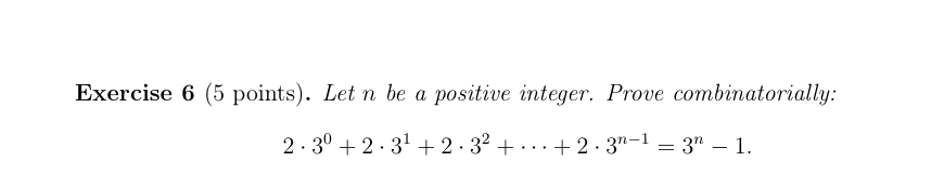 Solved Exercise 6 (5 points). Let n be a positive integer. | Chegg.com