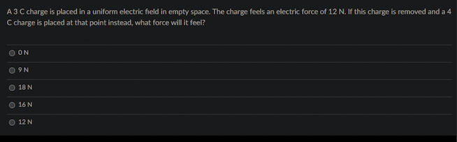 Solved A 3 C charge is placed in a uniform electric field in | Chegg.com