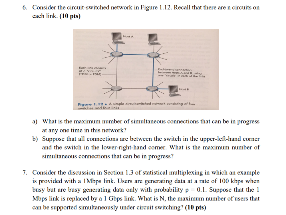 Solved 6. Consider The Circuit-switched Network In Figure | Chegg.com