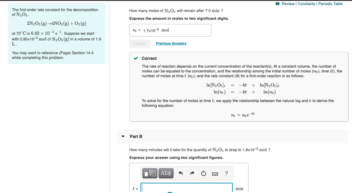 Solved B How Many Minutes Will It Take For The Quantity Chegg Com