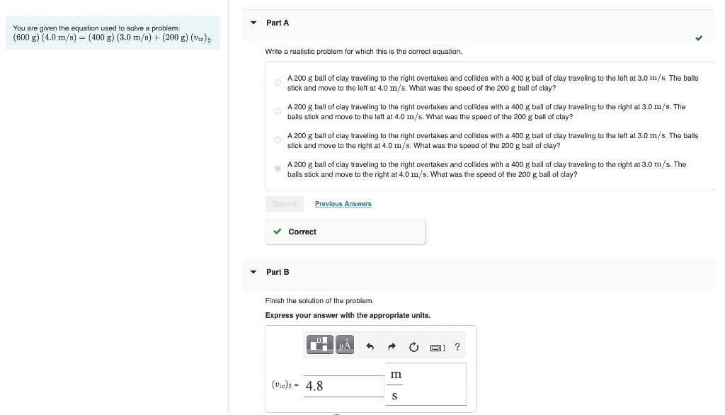 Solved Part A You are given the equation used to solve a | Chegg.com