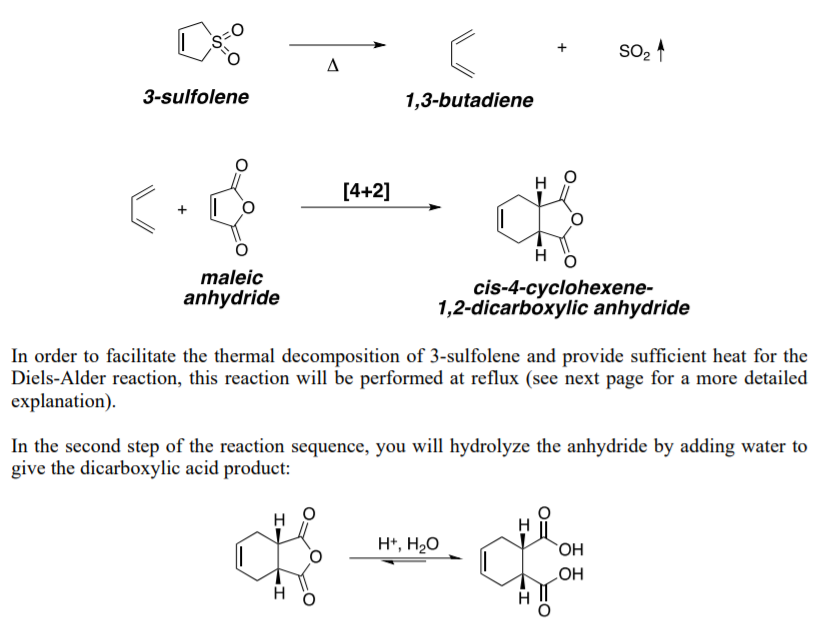 Solved Dtc04 + S02 1 3-sulfolene 1,3-butadiene [4+2] Maleic 