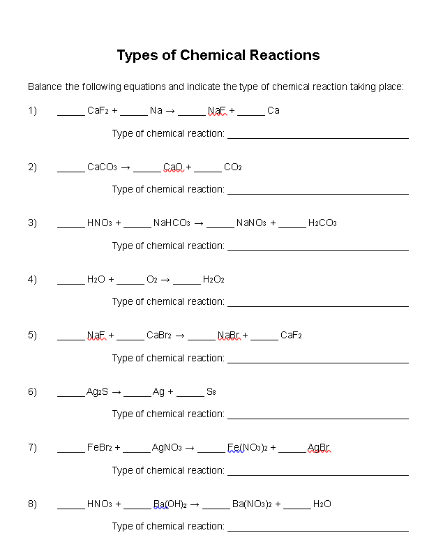 Solved Balance the following equations and indicate the type | Chegg.com