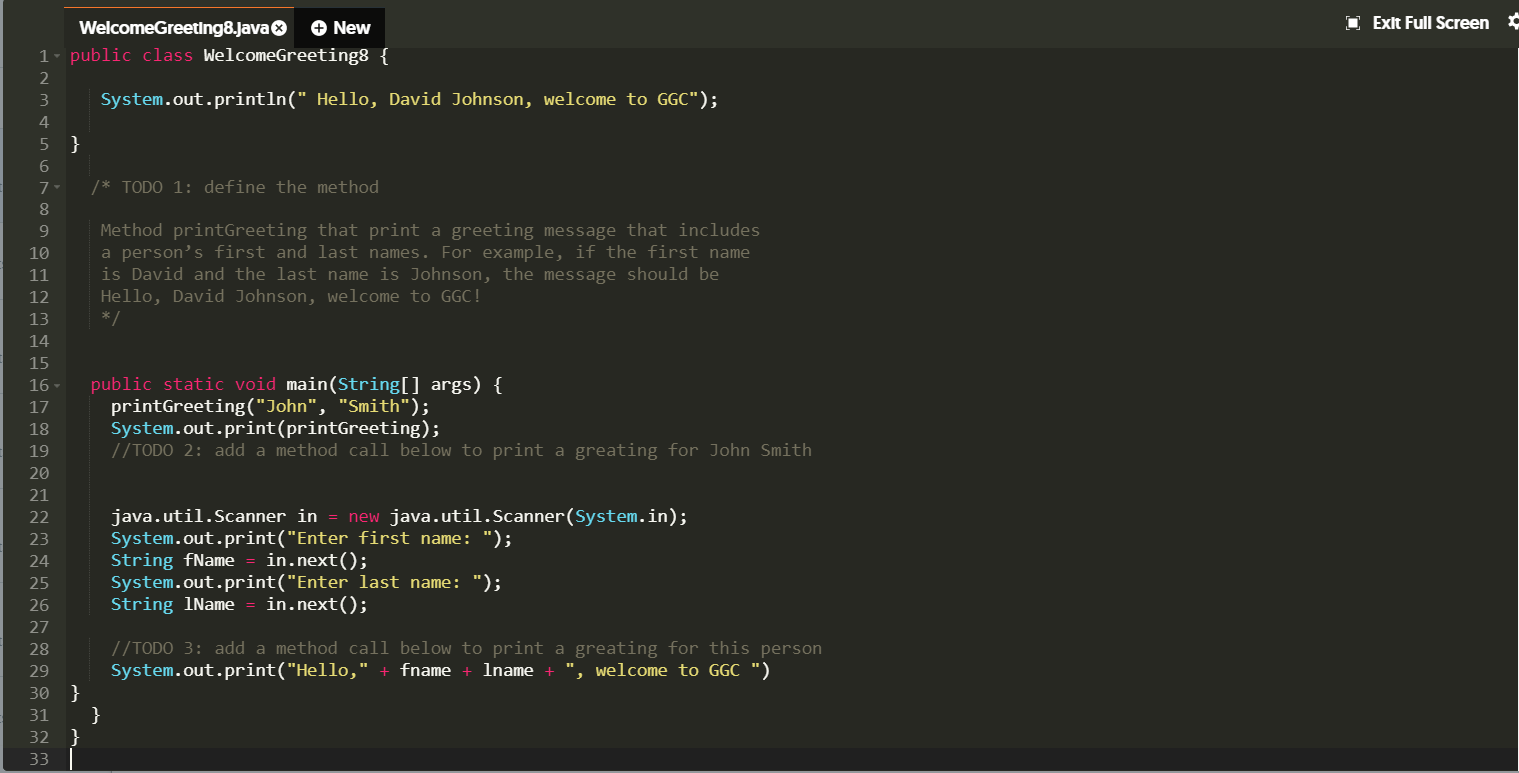 Solved Use the comments to change/fix the code ( Java | Chegg.com