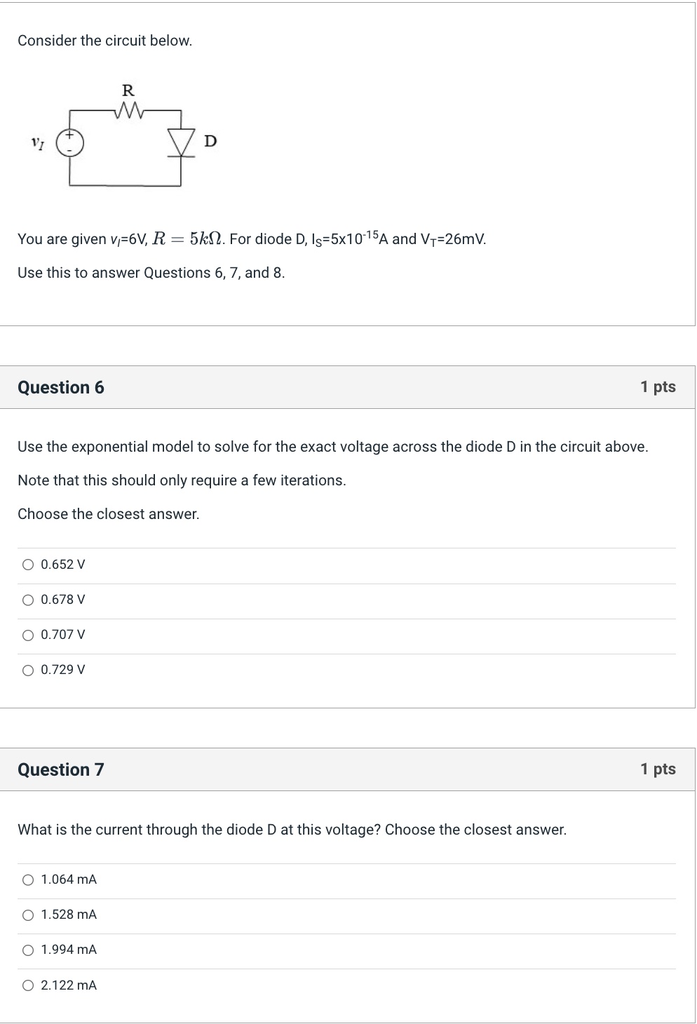 Solved Consider The Circuit Below. You Are Given VI=6 | Chegg.com