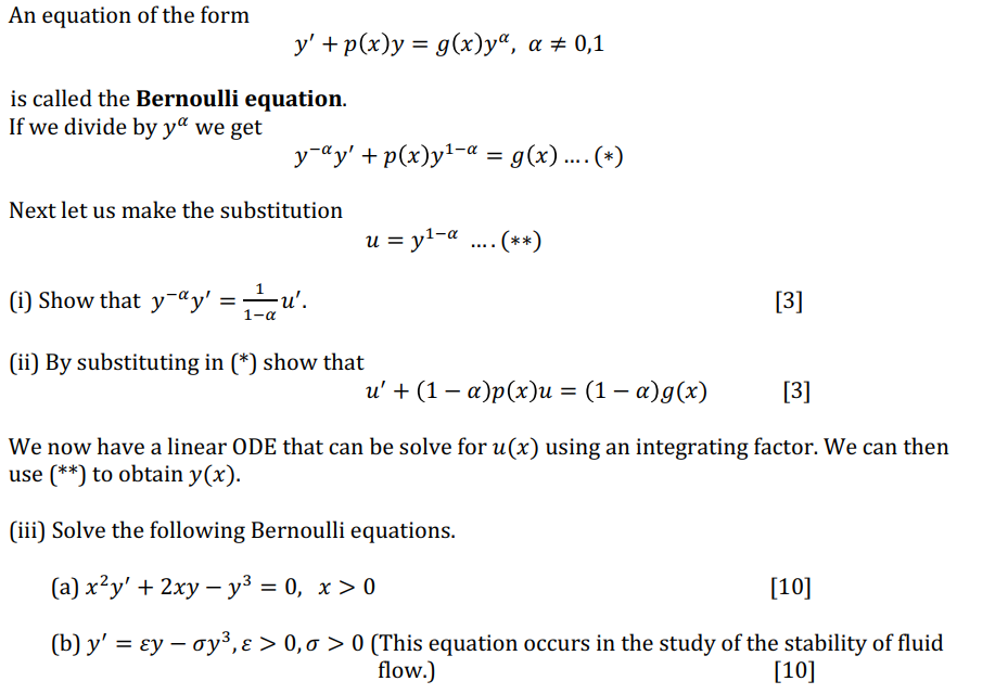 Solved An Equation Of The Form Y Px Ygx Y A 0 1 Is Call Chegg Com