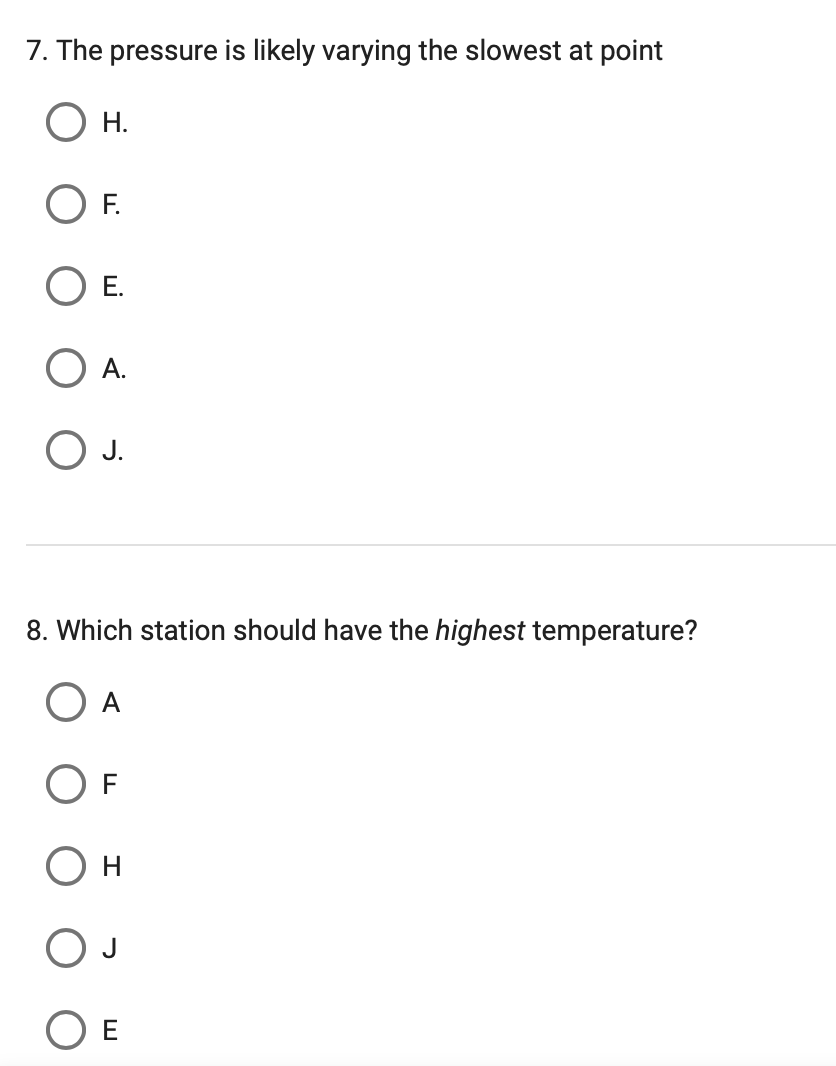 Solved le.7. The pressure is likely varying the slowest at | Chegg.com
