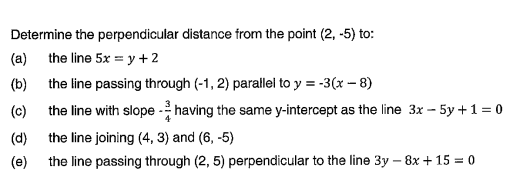 Solved Determine the perpendicular distance from the point | Chegg.com
