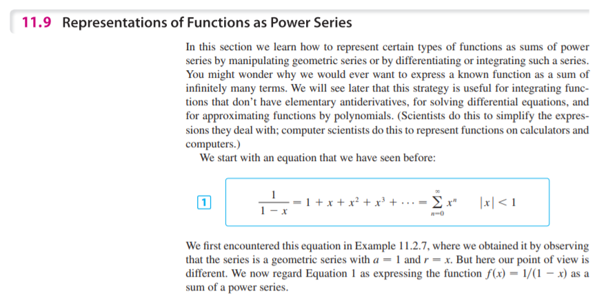 Solved 11.9 Representations of Functions as Power Series In | Chegg.com