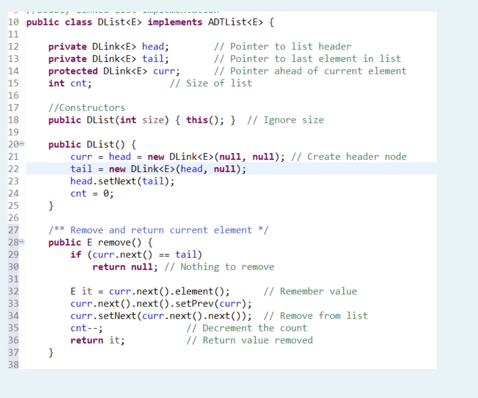 Solved Given the below definition of the DLink with a pool | Chegg.com