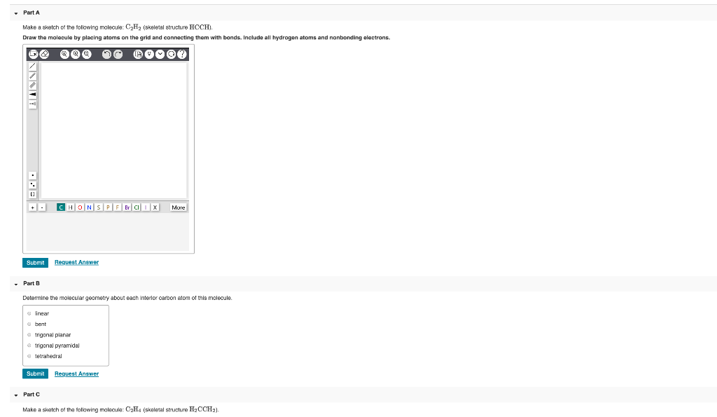 Solved - Part A Make a sketch of the following molecule: CH, | Chegg.com