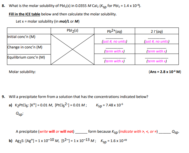 Solved 7. The solubility of silver dichromate (Ag2Cr2O7) at