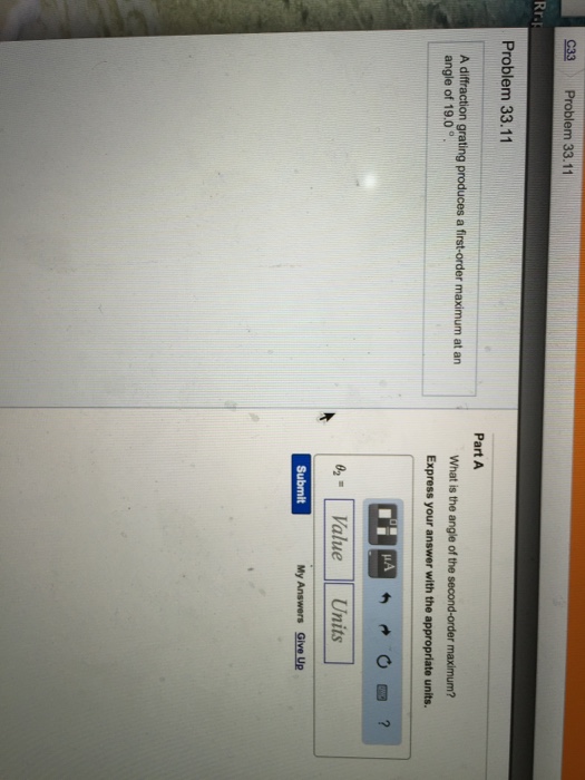 Solved A diffraction grating produces a first-order maximum | Chegg.com