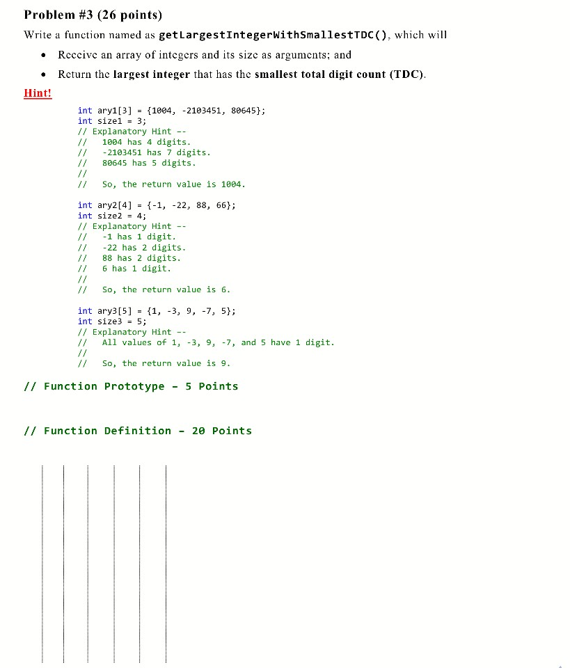 Solved Problem #3 (26 points) Write a function named as | Chegg.com