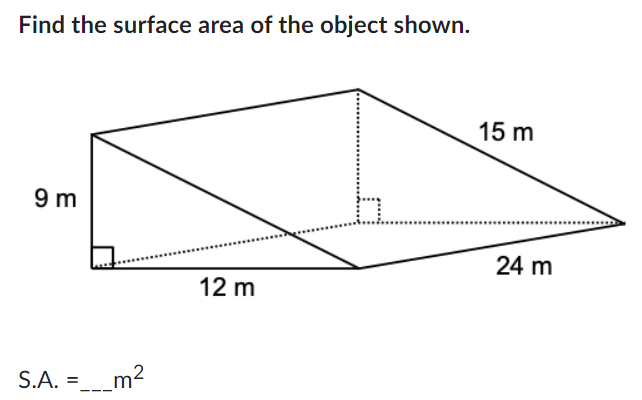 Solved Find the surface area of the object shown. S.A. | Chegg.com