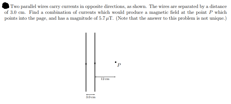 Solved Two parallel wires carry currents in opposite | Chegg.com