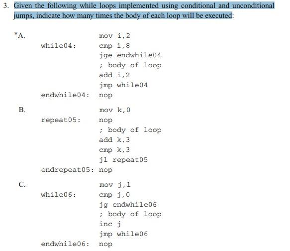 Given the following while loops implemented using | Chegg.com