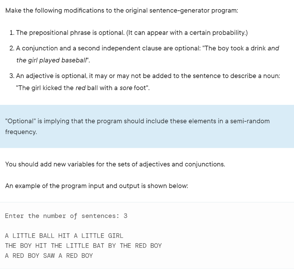 Solved Make the following modifications to the original | Chegg.com