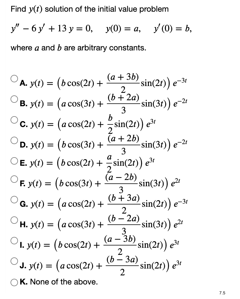 Solved Find y(t) solution of the initial value problem | Chegg.com