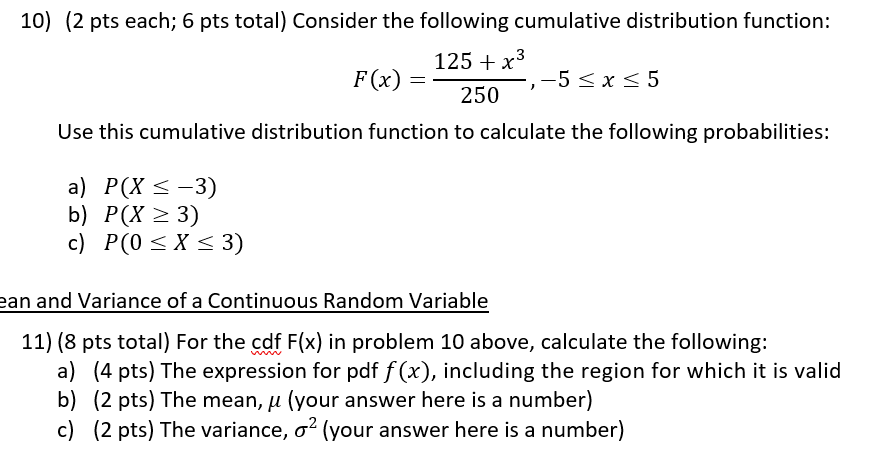 Solved 10) (2 pts each; 6 pts total) Consider the following | Chegg.com