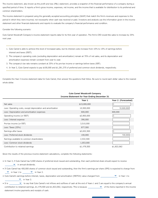 Solved The income statement, also known as the profit and | Chegg.com