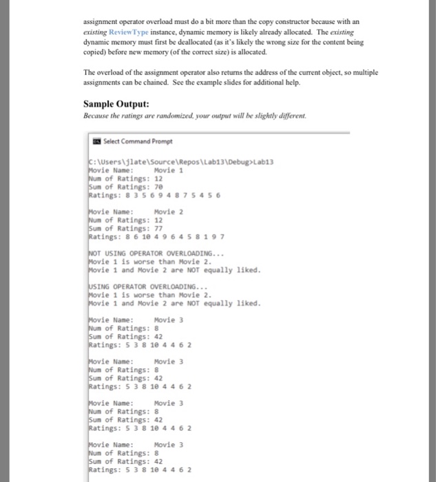 Who can help to do assignment operator