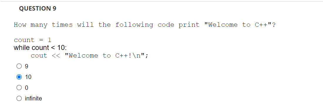 Solved QUESTION 1 What is the output of the following | Chegg.com