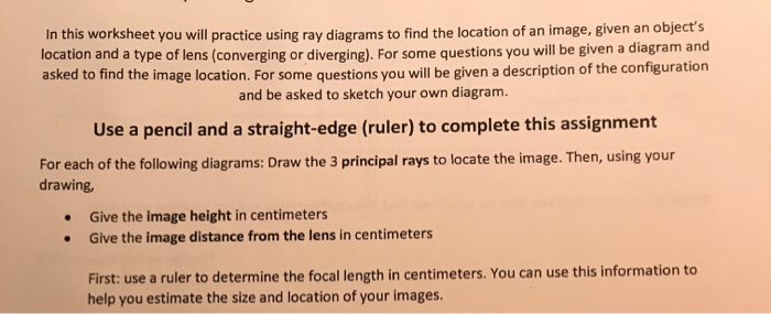 Solved: In This Worksheet You Will Practice Using Ray Diag... | Chegg.com