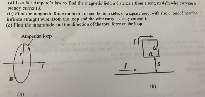 Solved (a) Use the Ampere's law to find the magnetic field a | Chegg.com