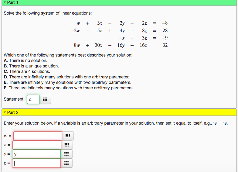 Solved Part 1 X + -X = -10 11 -186 Solve the following | Chegg.com