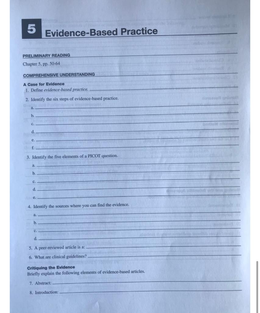 Evidence-based practice elements and their relationship with