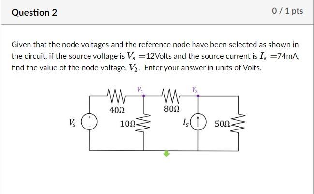 Solved Given That The Node Voltages And The Reference Node 