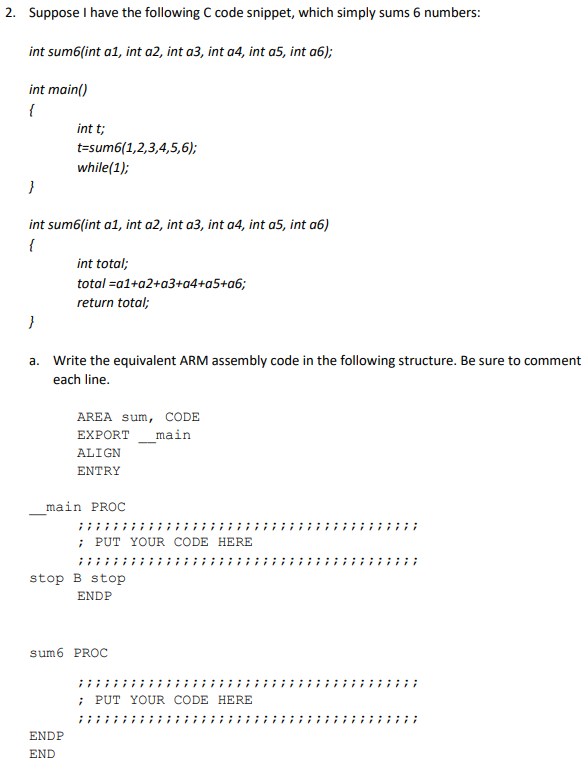 Solved 2. Suppose I have the following C code snippet, which | Chegg.com