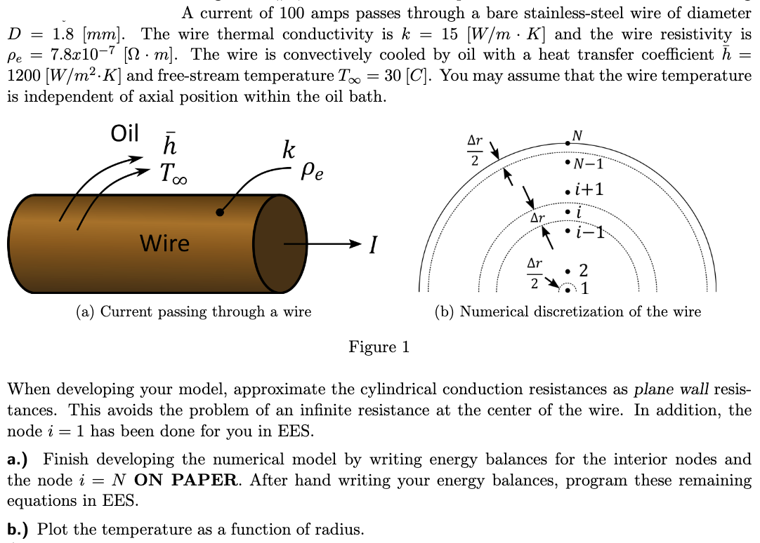 Solved A current of 100 amps passes through a bare