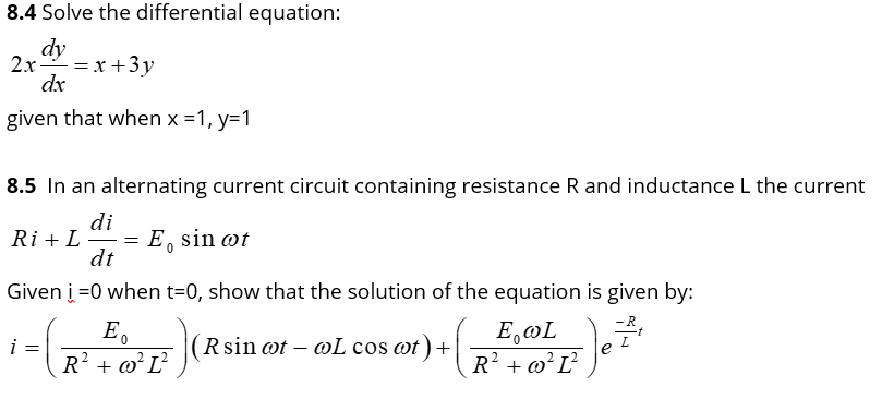 Solved Part 8: 8.1 Sketch a family of curves represented by | Chegg.com