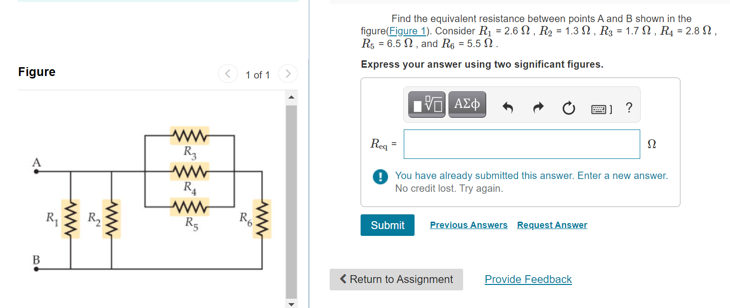 Solved Find The Equivalent Resistance Between Points A And B | Chegg.com