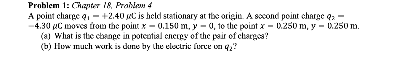 Solved Problem 1: Chapter 18, Problem 4 A point charge 91 = | Chegg.com
